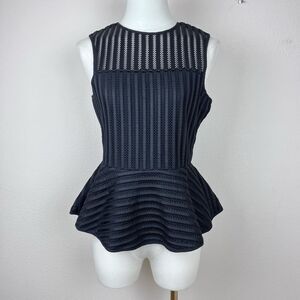 HD In Paris Anthropologie Shirt Womens Small Mesh Peplum Goth Witchy Black